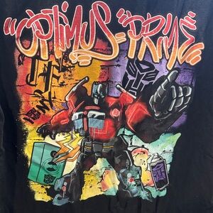 Unisex Short Sleeve Crew Neck CottonTransformers Black Optimus Prime Shirt sz L
